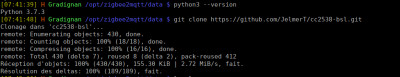Vérification de la version de python 3 installée et installation du script python qui réalise le flashage