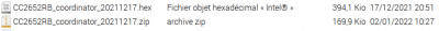 Fichiers .zip et .hex du firmware de décembre 2021
