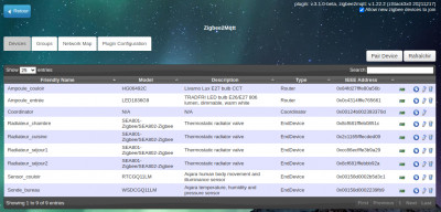 Contrôle des versions en haut à droite de l'écran