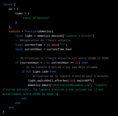 Code dzVents généré par ChatGPT
