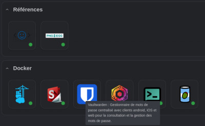 Autres catégories (Références et Docker)