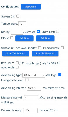 Modification de Advertising type et Advertising interval