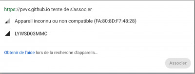 Choix de la sonde bluetooth à modifier