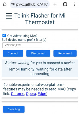 Accueil du site à utiliser pour changer le firmware de la sonde LYWSD03MMC