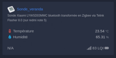 La sonde est désormais dans Zigbee2MQTT
