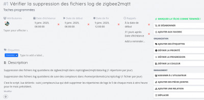 Une tache et ses divers attributs