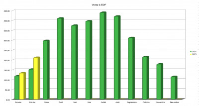 Comparaison 2024-2025 pour la vente