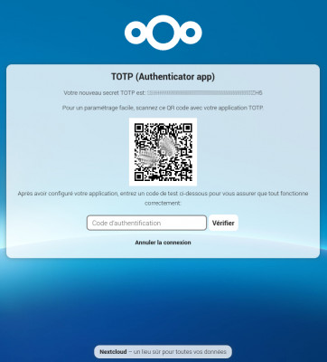 Identification à 2 facteurs avec TOTP