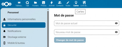 Les applications installées avec Nextcloud