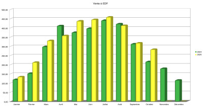 Comparaison 2024-2025 pour la Vente